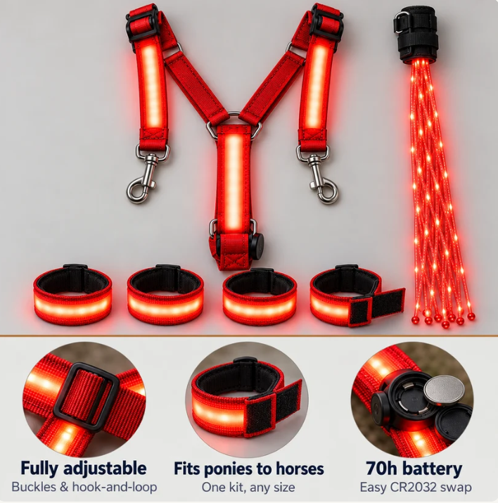 LED Light-Up Horse Riding Set