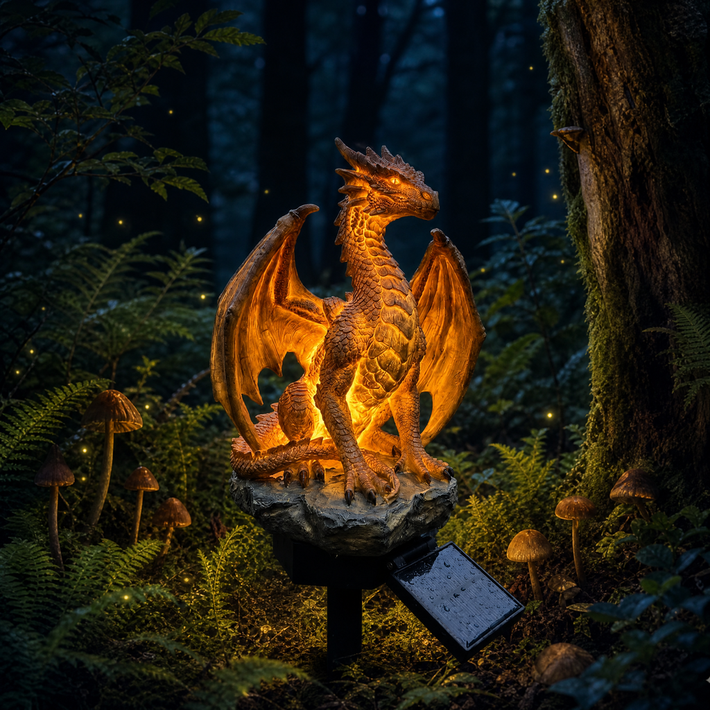 Dragon Legacy Golden Ember Edition solcellslampa för trädgården