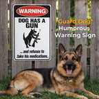 Humoristisch waarschuwingsbord met de tekst "Waakhond" 🐶 — Geef je buren iets om over te praten
