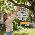 Happy Place Attityd Vintage Metallskylt