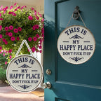 Happy Place Attityd Vintage Metallskylt