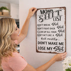 "Mammas mästarlista"-skylt 👸 — En kvick hyllning till husets verkliga chef