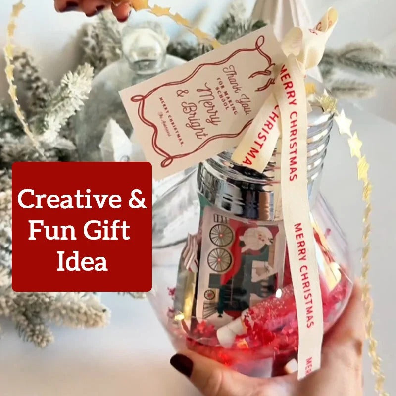 🎁Christmas Light Bulb Gift Jar – Refillable Holiday Ornament