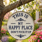 Happy Place Attityd Vintage Metallskylt