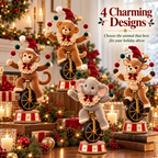 🎄 Vintage Christmas Circus Animal Figurines – Whimsical Festive Tabletop Decorations