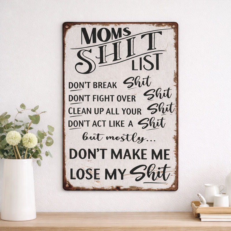 "Mom’s Master List" Statement Sign 👸 — A Witty Tribute to the Real Boss of the House