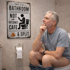 🚽😂 Vintage badkamerhumorbordje met split- en scrollmotief