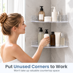 Clear Corner Storage Shelf – Easy No-Drill Installation