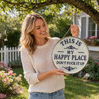 Happy Place Attityd Vintage Metallskylt