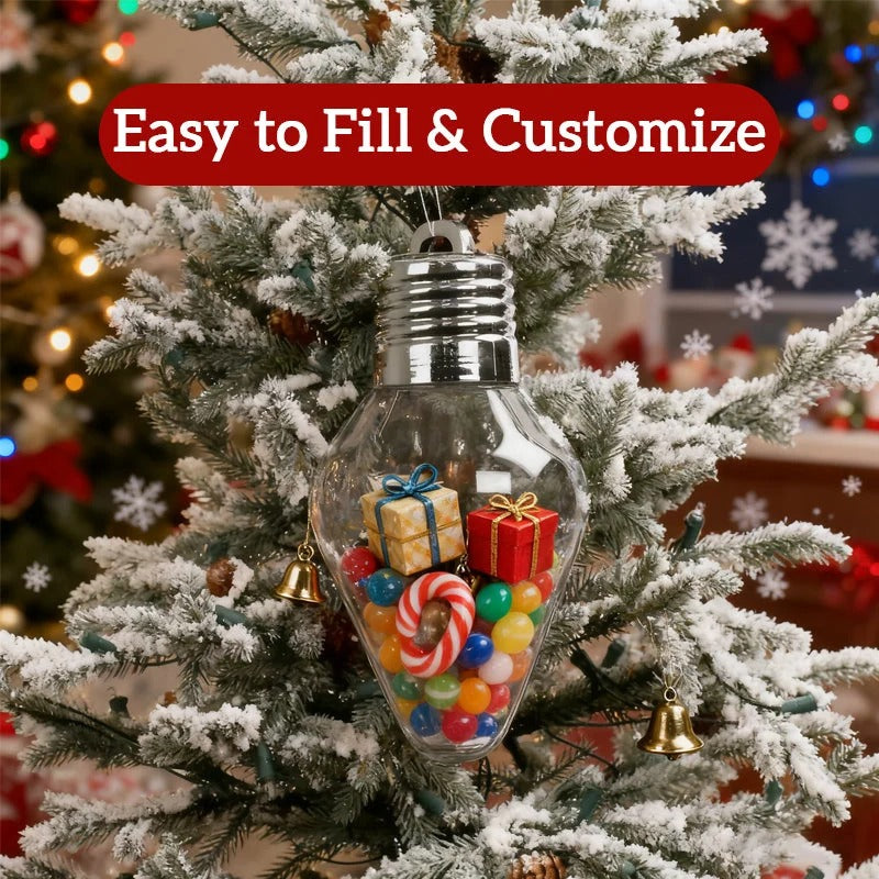 🎁Christmas Light Bulb Gift Jar – Refillable Holiday Ornament
