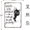 🔥 Laatste dag 49% korting – Peekaboo Kitty Bathroom Humor Wall Sign