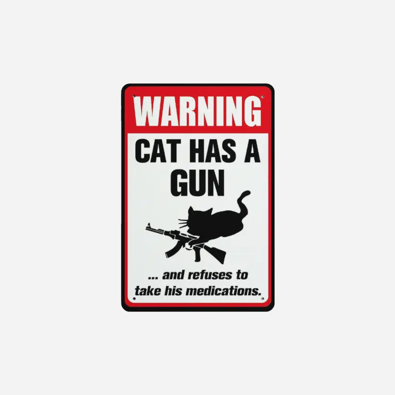 Humoristisch waarschuwingsbord met de tekst "Waakhond" 🐶 — Geef je buren iets om over te praten