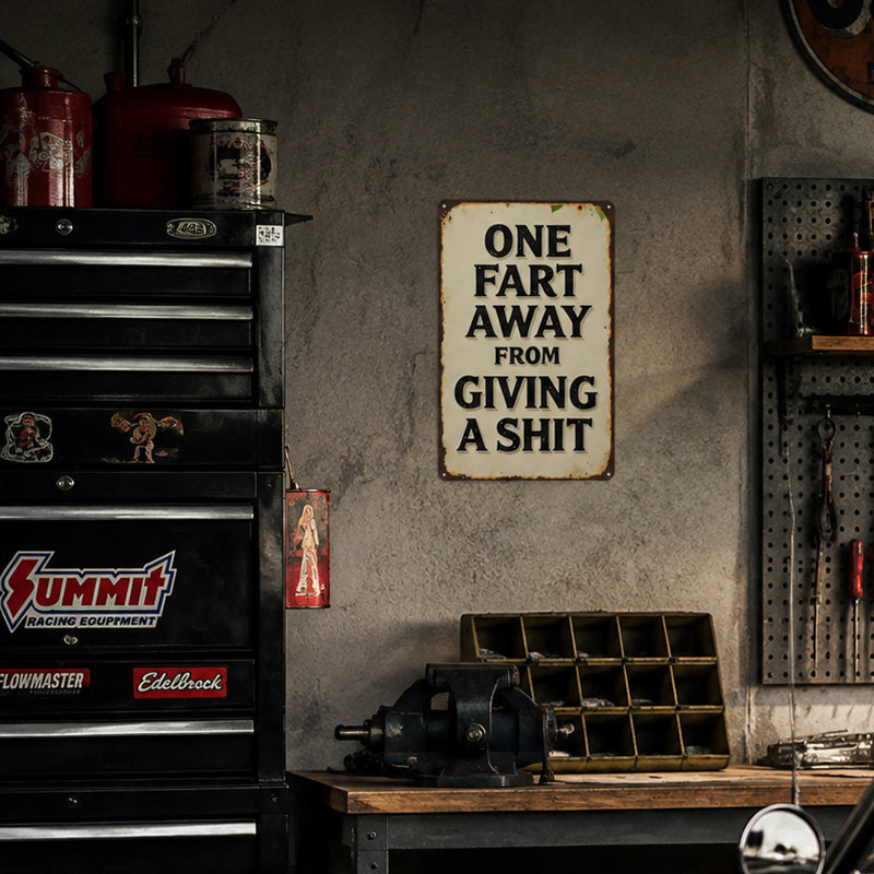 Cheeky Humour Metal Wall Sign – Funny Vintage Garage & Home Bar Decor