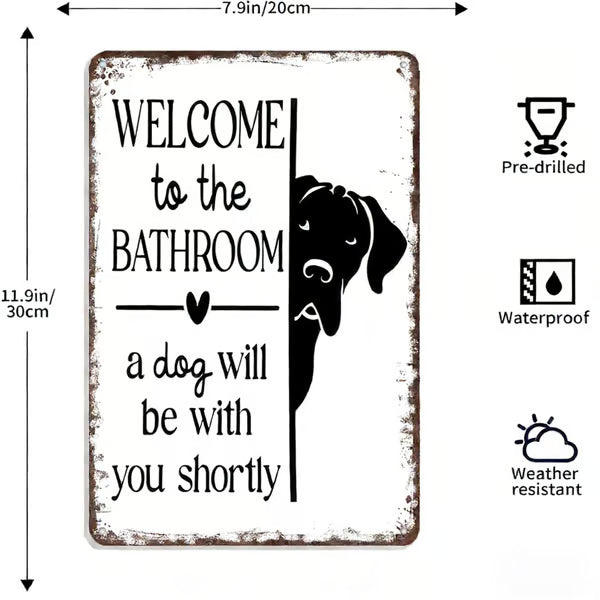 🔥 Laatste dag 49% korting – Peekaboo Kitty Bathroom Humor Wall Sign