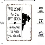 🔥 Laatste dag 49% korting – Peekaboo Kitty Bathroom Humor Wall Sign