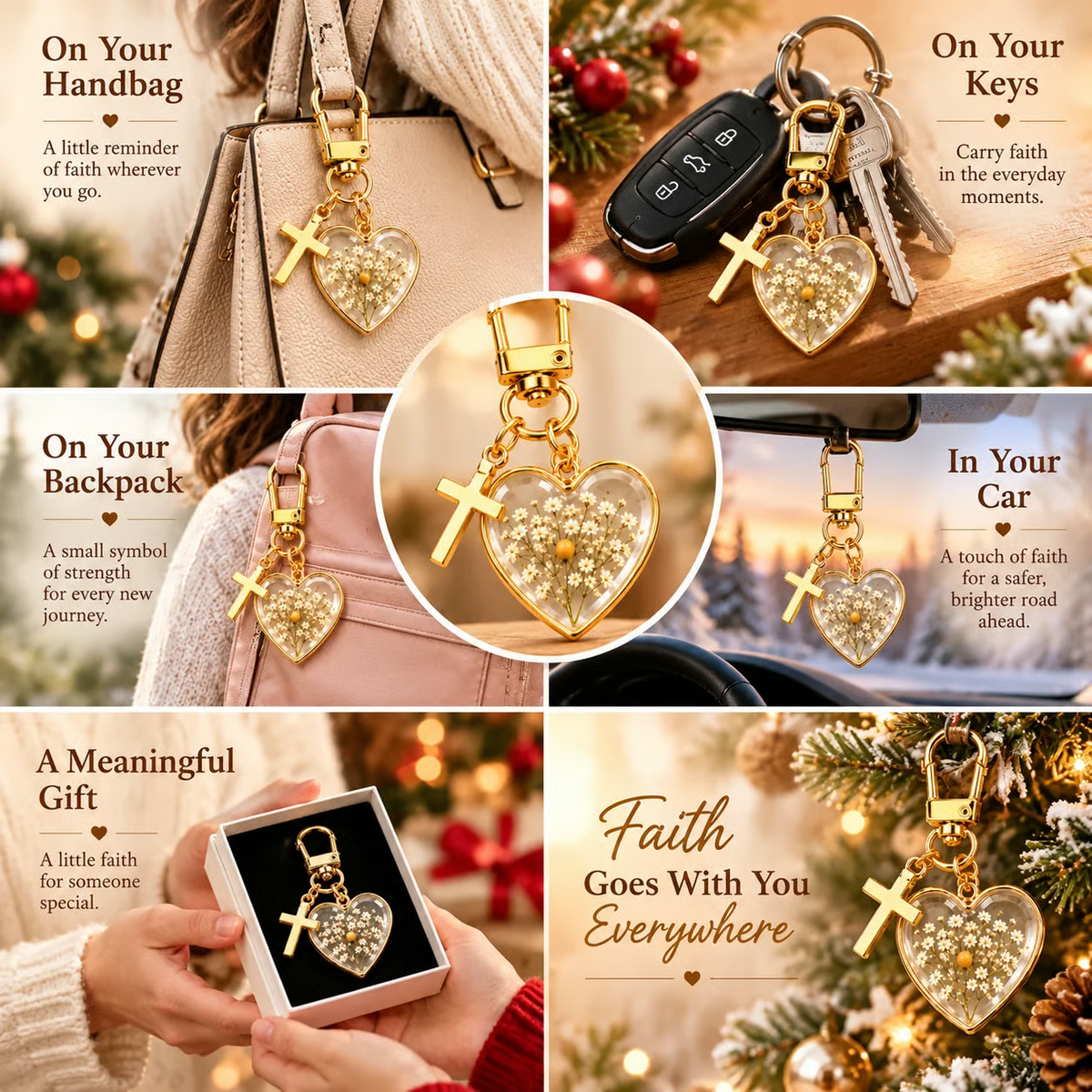 🔥 Last Day 50% OFF –✝️ Mustard Seed Faith Keychain — Keep Believing