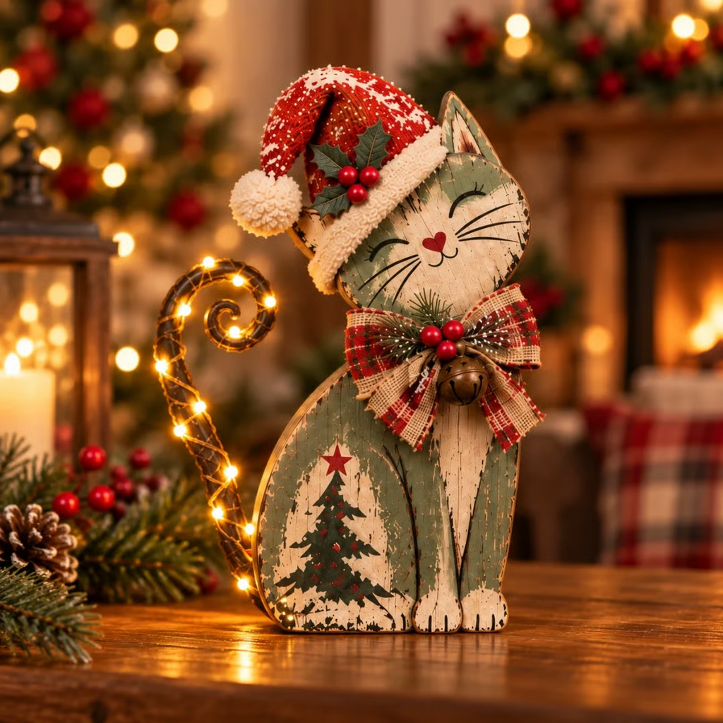 🔥Limited Time Buy 2 Get 20% OFF🔥 - 🎄🐱Vintage Lighted Christmas Cat Trio