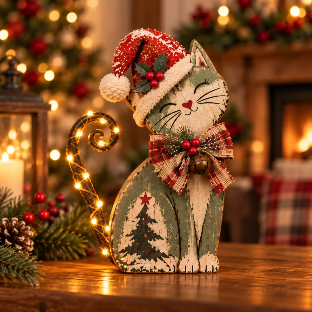 🔥Limited Time Buy 2 Get 20% OFF🔥 - 🎄🐱Vintage Lighted Christmas Cat Trio