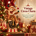 🎄 Vintage Christmas Circus Animal Figurines – Whimsical Festive Tabletop Decorations