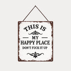 Rustik hängande träskylt "This Is My Happy Place" ✨🏡💖