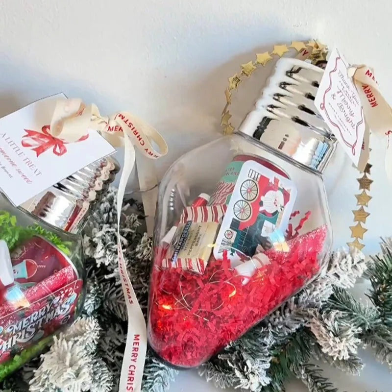 🎁Christmas Light Bulb Gift Jar – Refillable Holiday Ornament