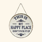 Happy Place Attityd Vintage Metallskylt