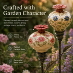 Vintage Hummingbird Feeder Garden Stake – Decorative Flower Nectar Feeder