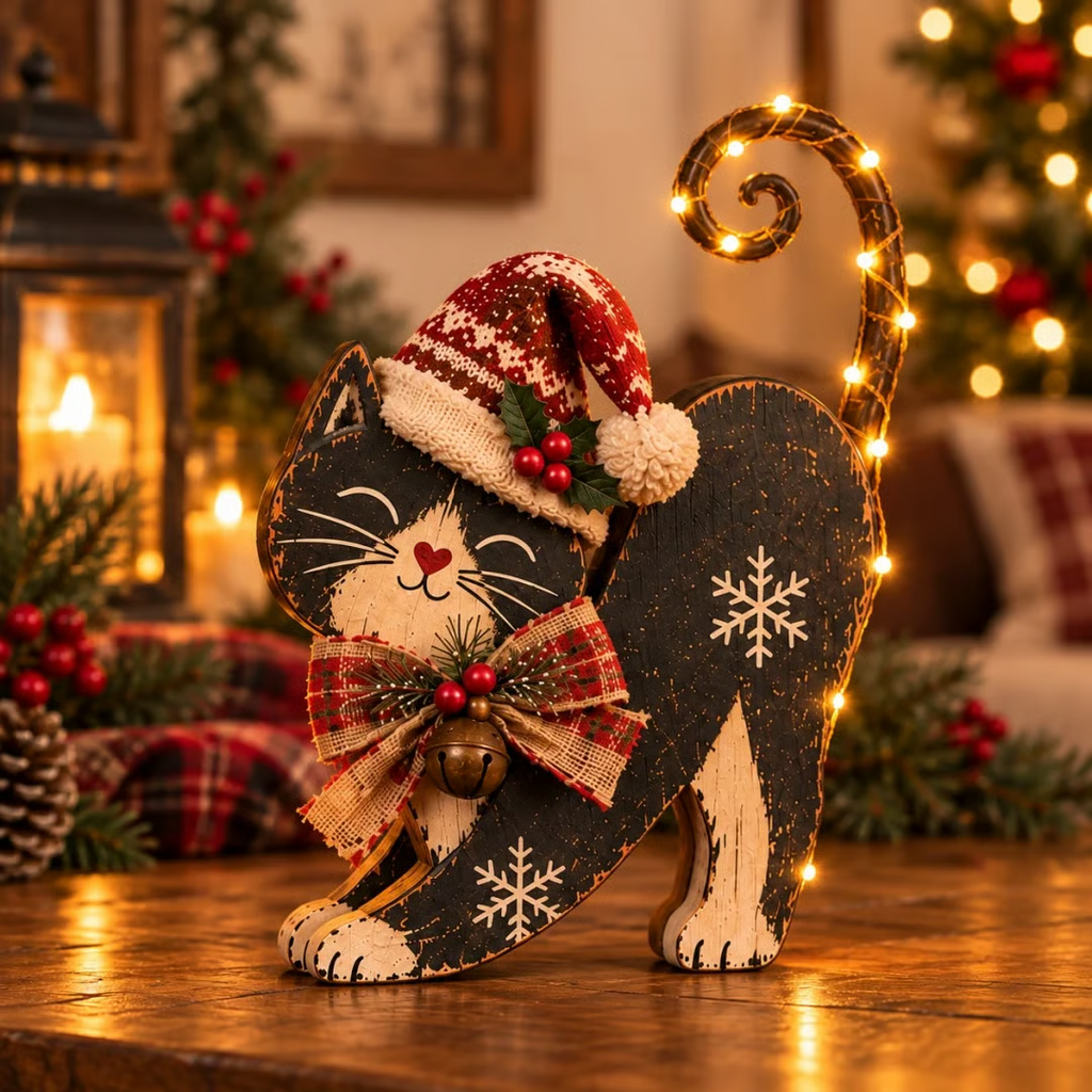 🔥Limited Time Buy 2 Get 20% OFF🔥 - 🎄🐱Vintage Lighted Christmas Cat Trio