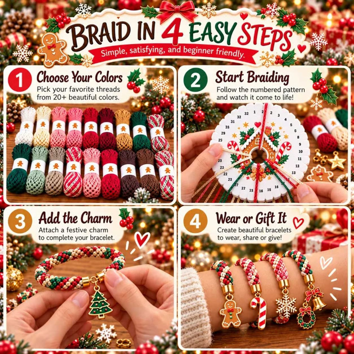 Christmas Kumihimo Bracelet Kit