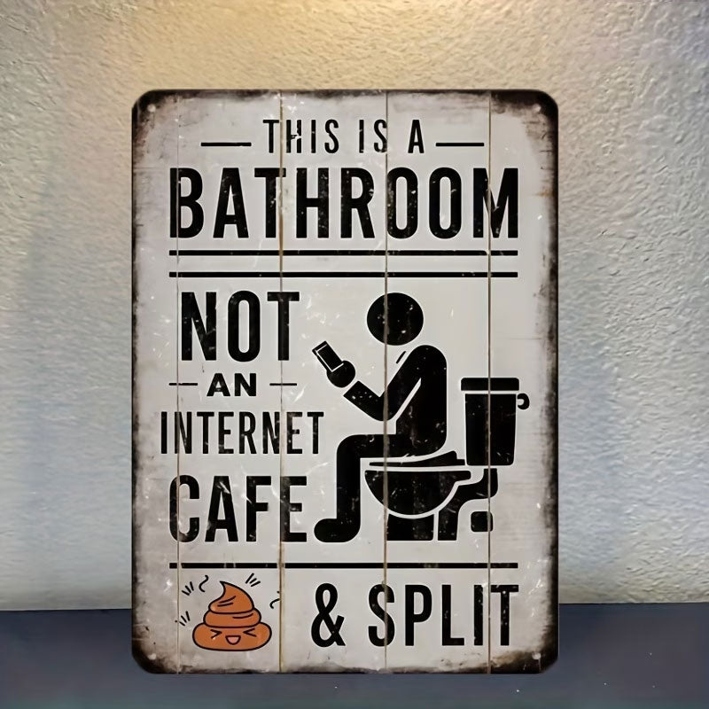 🚽😂 Vintage badkamerhumorbordje met split- en scrollmotief