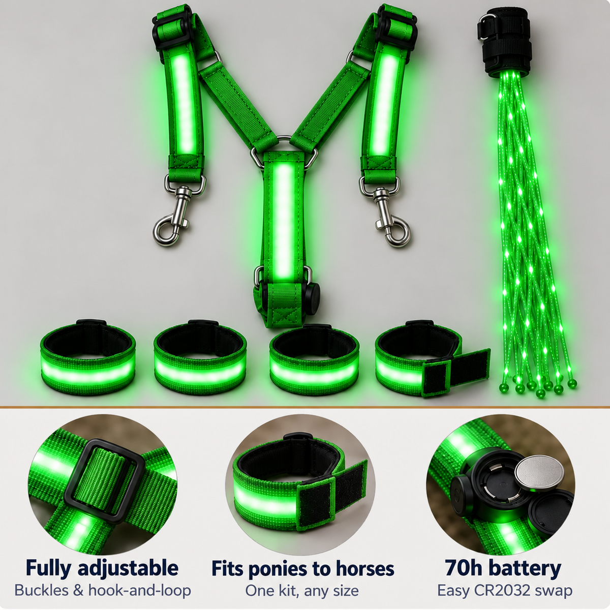 LED Light-Up Horse Riding Set