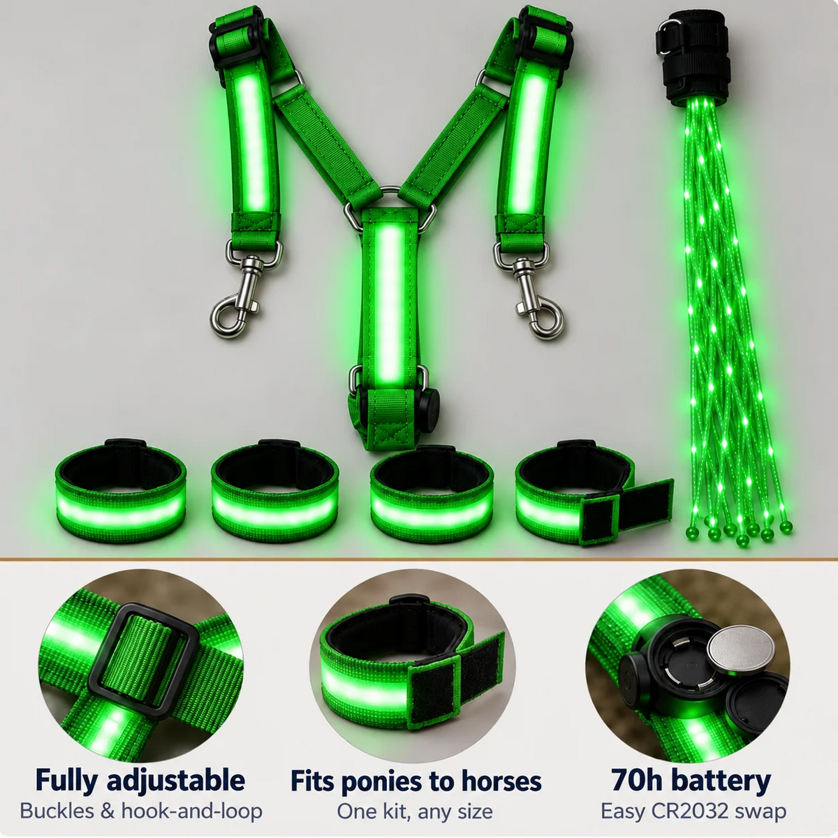 LED Light-Up Horse Riding Set