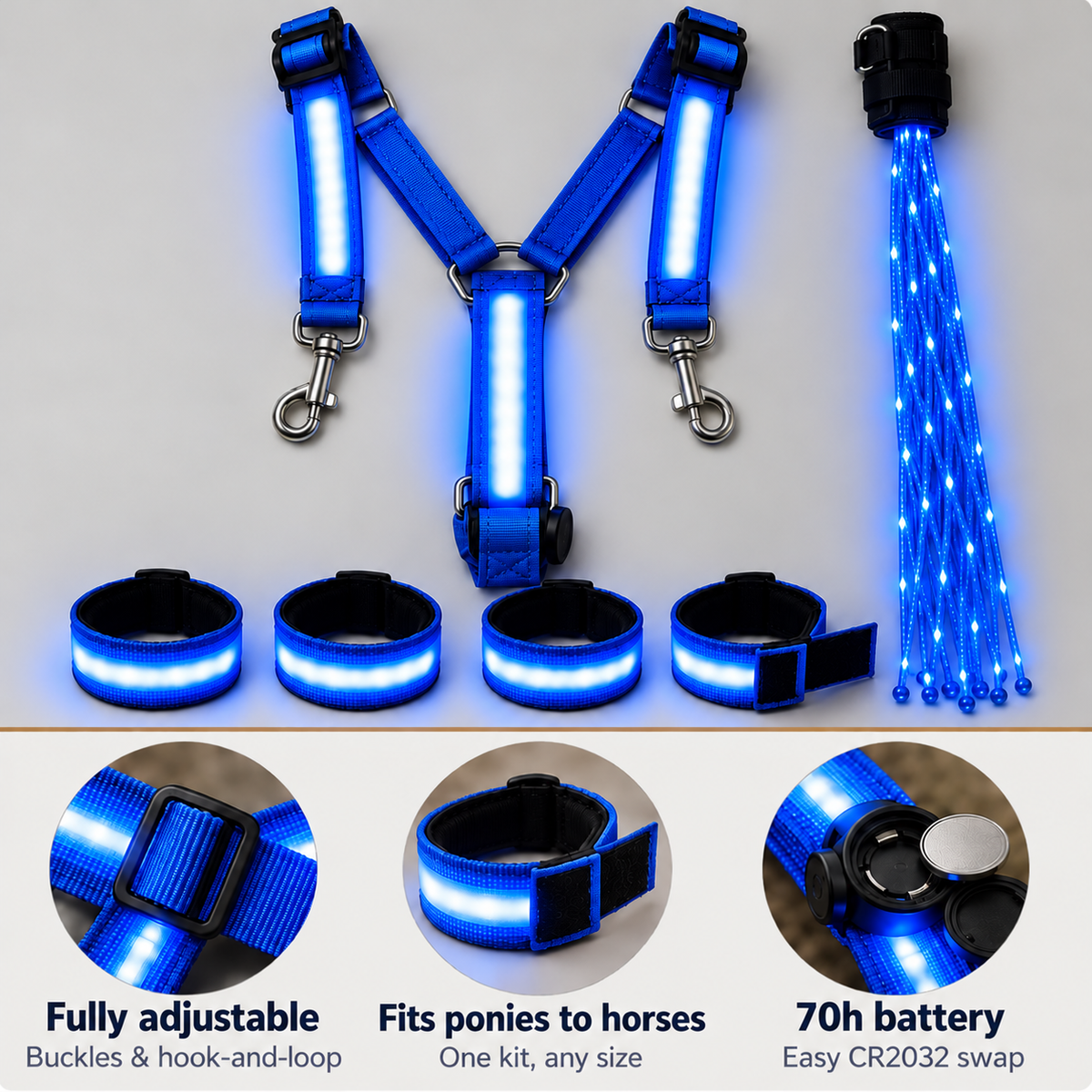 LED Light-Up Horse Riding Set