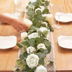 🌹Konstgjorda Blommor Girlang Vår Eukalyptus Girlang Vintage Konstgjord Blomma Pion Ros Vinranka Grönt 🦋