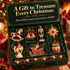 🎄 7-Piece Vintage Christmas Garland | Removable 3D Ornaments