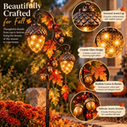 🍁 Autumn Acorn Glow – Solar Double Acorn Garden Stake Light