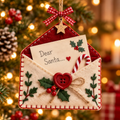 🎄💌Letters to Santa Christmas Envelope Ornaments – Festive Holiday Wish List Decorations