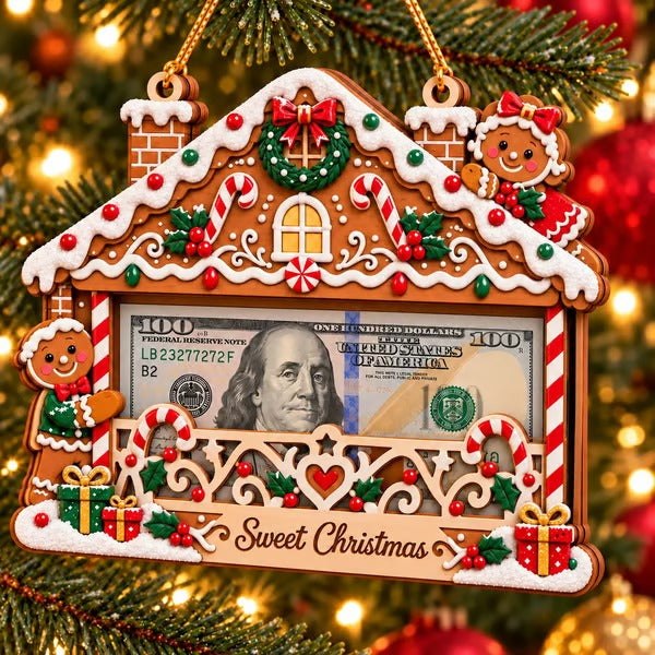 🎄Christmas Cash Gift Ornament – Layered Wooden Money Holder & Hanging Tree Decoration💵