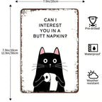 🔥 Laatste dag 49% korting – Peekaboo Kitty Bathroom Humor Wall Sign