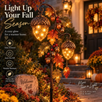 🍁 Autumn Acorn Glow – Solar Double Acorn Garden Stake Light