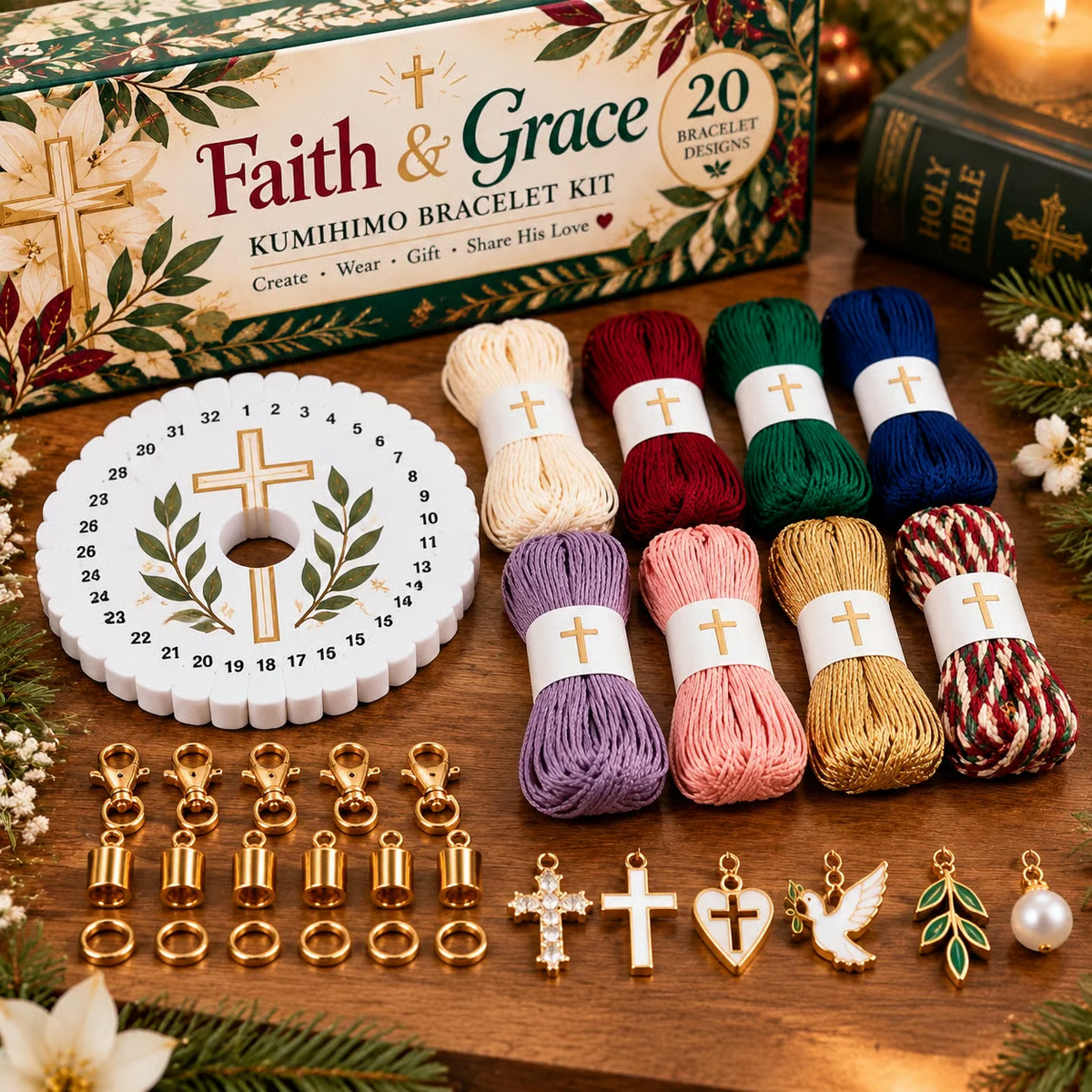 Christmas Kumihimo Bracelet Kit