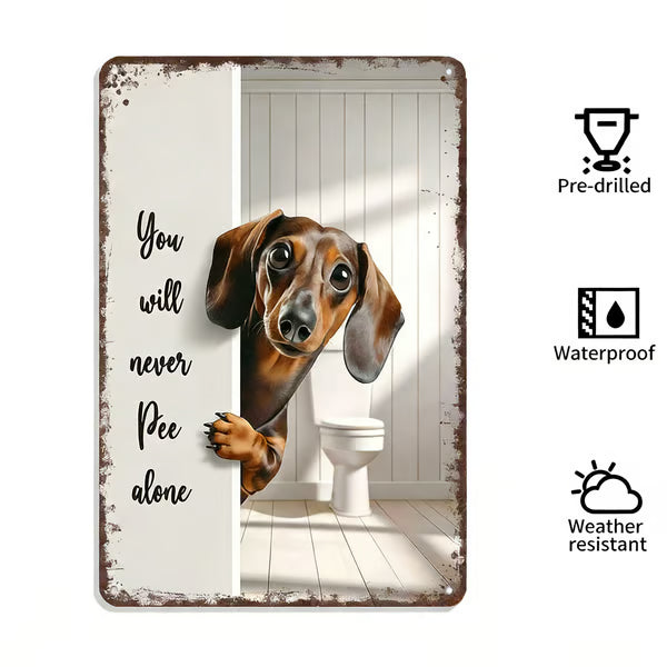 🔥 Laatste dag 49% korting – Peekaboo Kitty Bathroom Humor Wall Sign