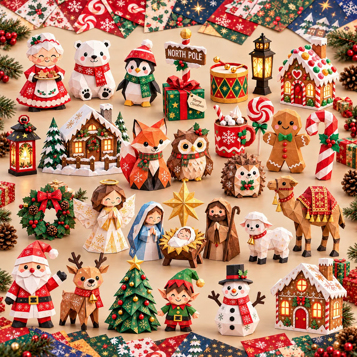 🎄Christmas Paper Craft Kit – Fold & Create Your Own Holiday Decorations✂️