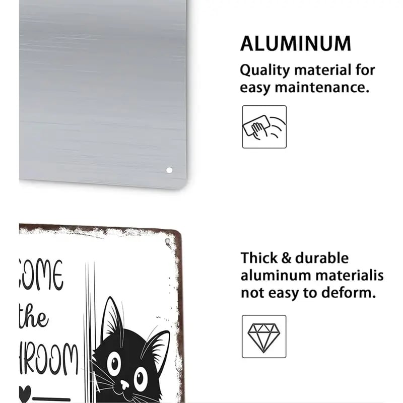 🔥 Laatste dag 49% korting – Peekaboo Kitty Bathroom Humor Wall Sign